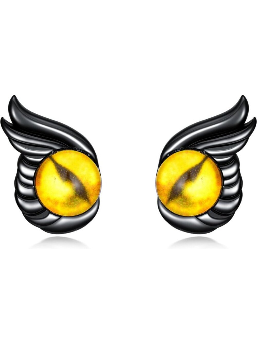 Sterling Silver Half Moon Evil Eye & Pearl Stud Earrings - Unique Jewelry Gift
